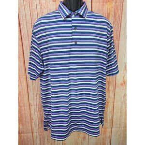 FootJoy Mens Blue & Purple Striped Polo Large